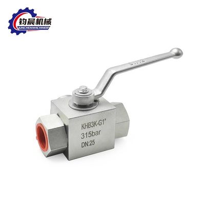 Válvula de bola hidráulica manual de acero carbono de alta presión KHB3K-G1" 315bar