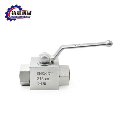Válvula de bola hidráulica manual de acero carbono de alta presión KHB3K-G1" 315bar