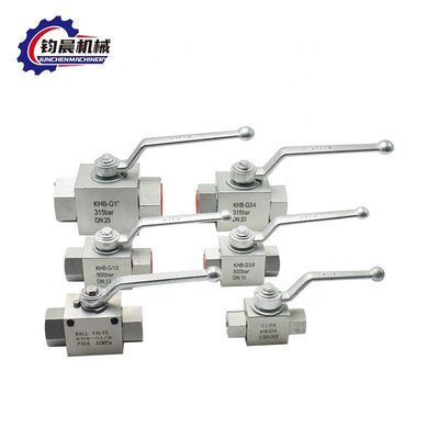 KHB-G11/2 válvula de bola hidráulica de alta presión de acero inoxidable para soporte personalizado